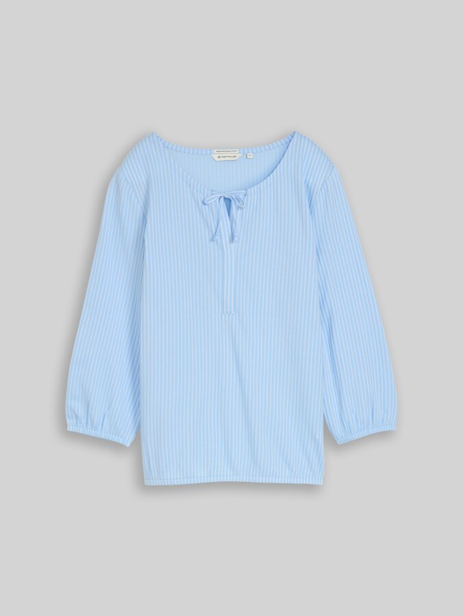 Blouse shirt with striped pattern by Women, blue white thin stripe