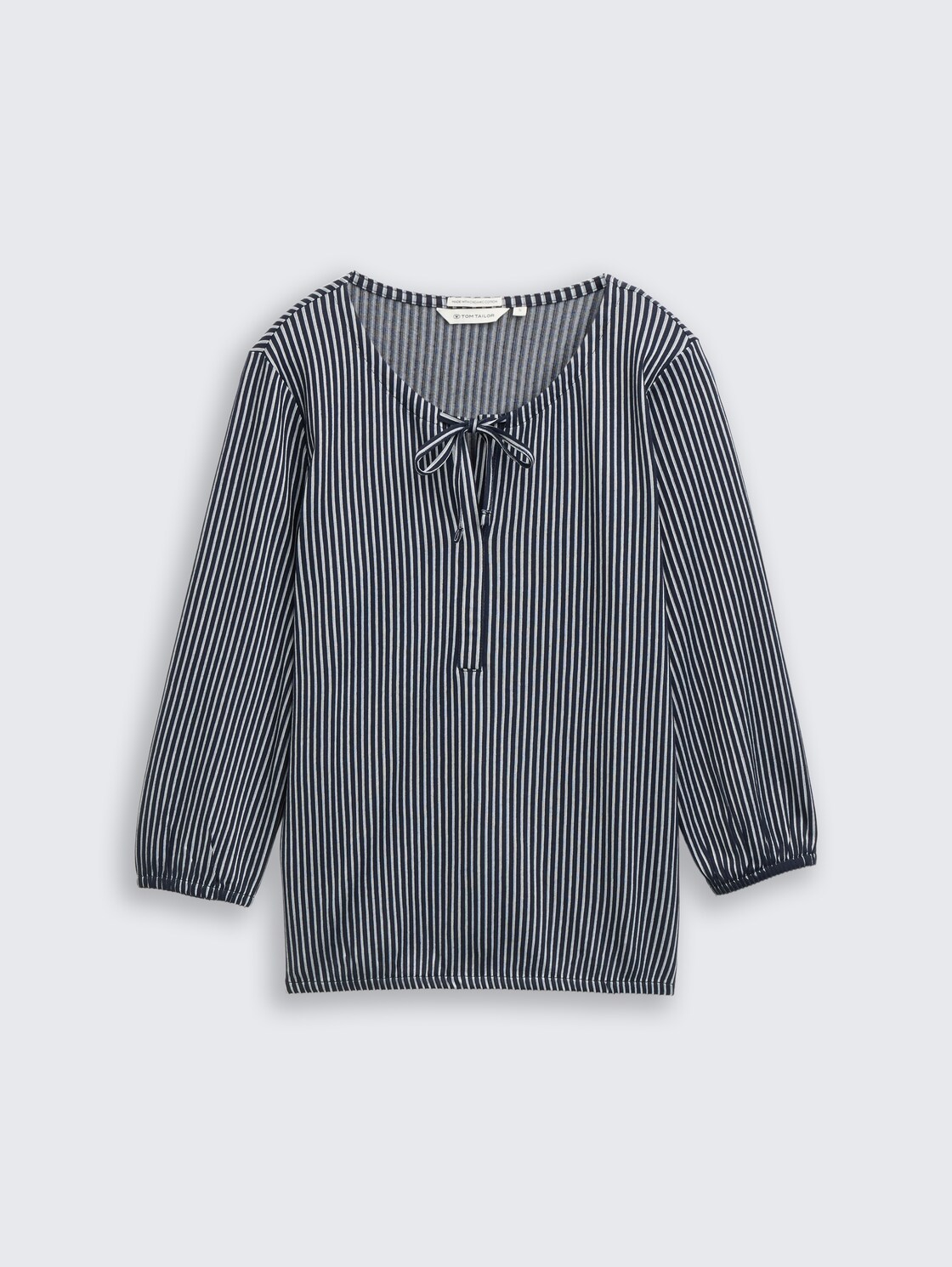 Blusenshirt mit Streifenmuster - navy blue white thin stripe - Vorder-Produkt-Ansicht