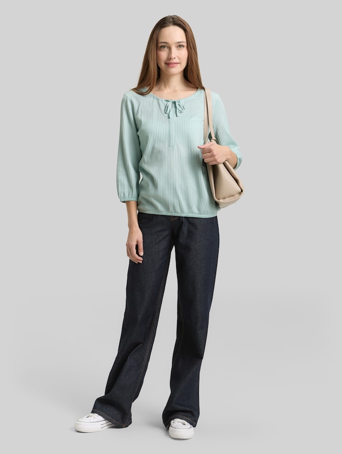 Blouse met streepjesmotief door Women, blue haze stripe