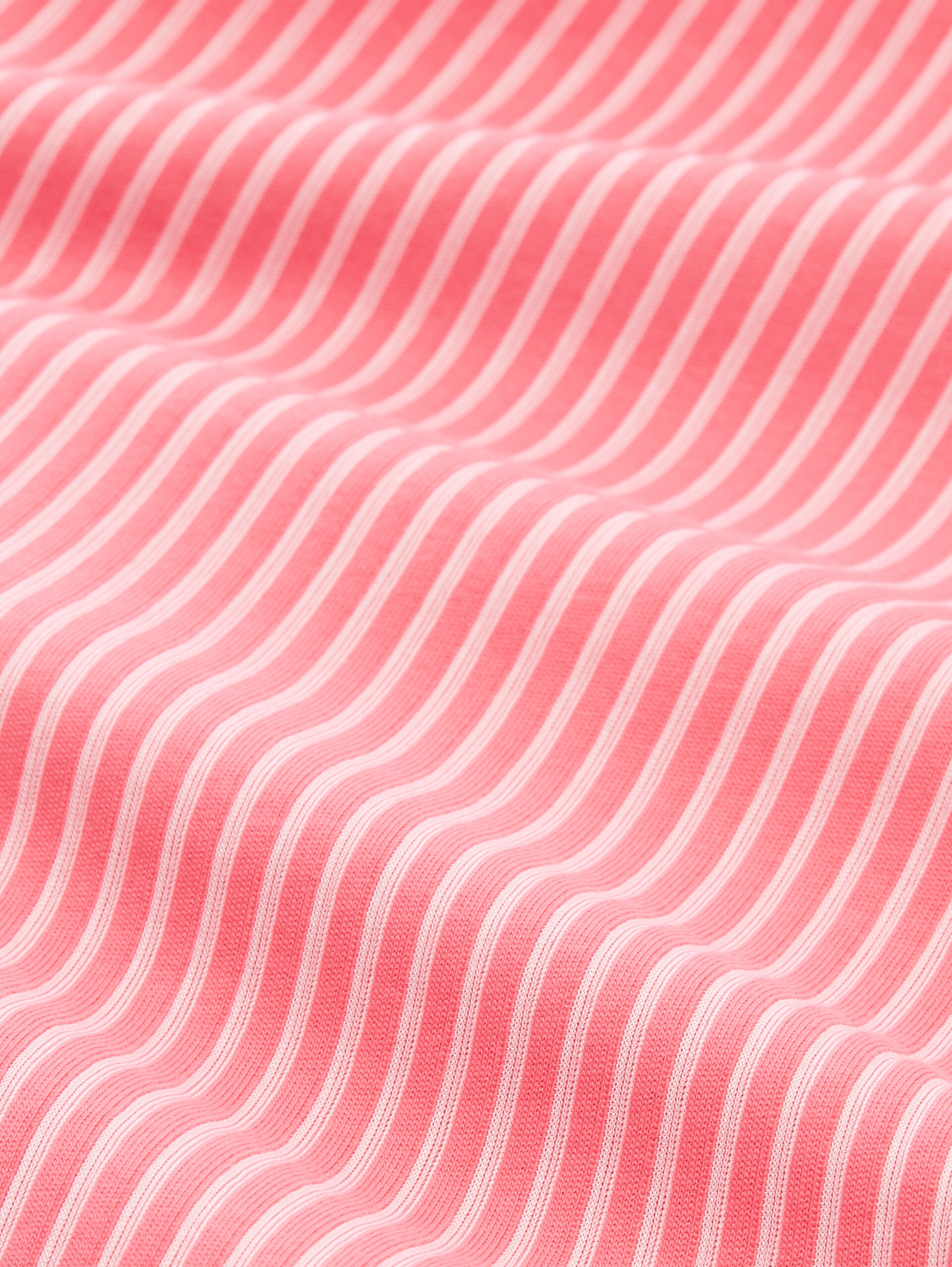 Blouse shirt with striped pattern - soft coral pink white stripe - Material view