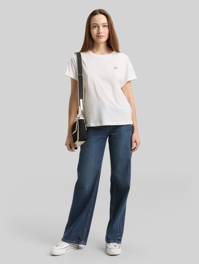T-Shirt mit Stickerei von Women, Soft Clear White