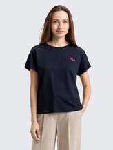 T-shirt avec broderie - sky captain blue - Découpe Vue de face du modèle