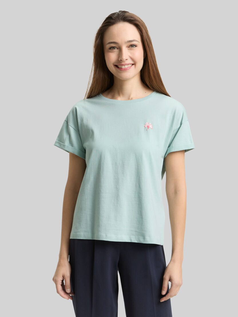 T-Shirt mit Stickerei von Women, blue haze