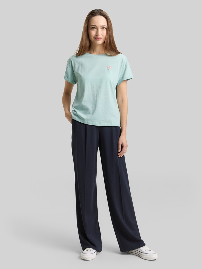 T-Shirt mit Stickerei von Women, blue haze