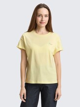 T-shirt avec broderie - soft lemon - Découpe Vue de face du modèle