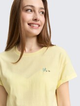 T-shirt avec broderie - soft lemon - Vue détaillée du modèle