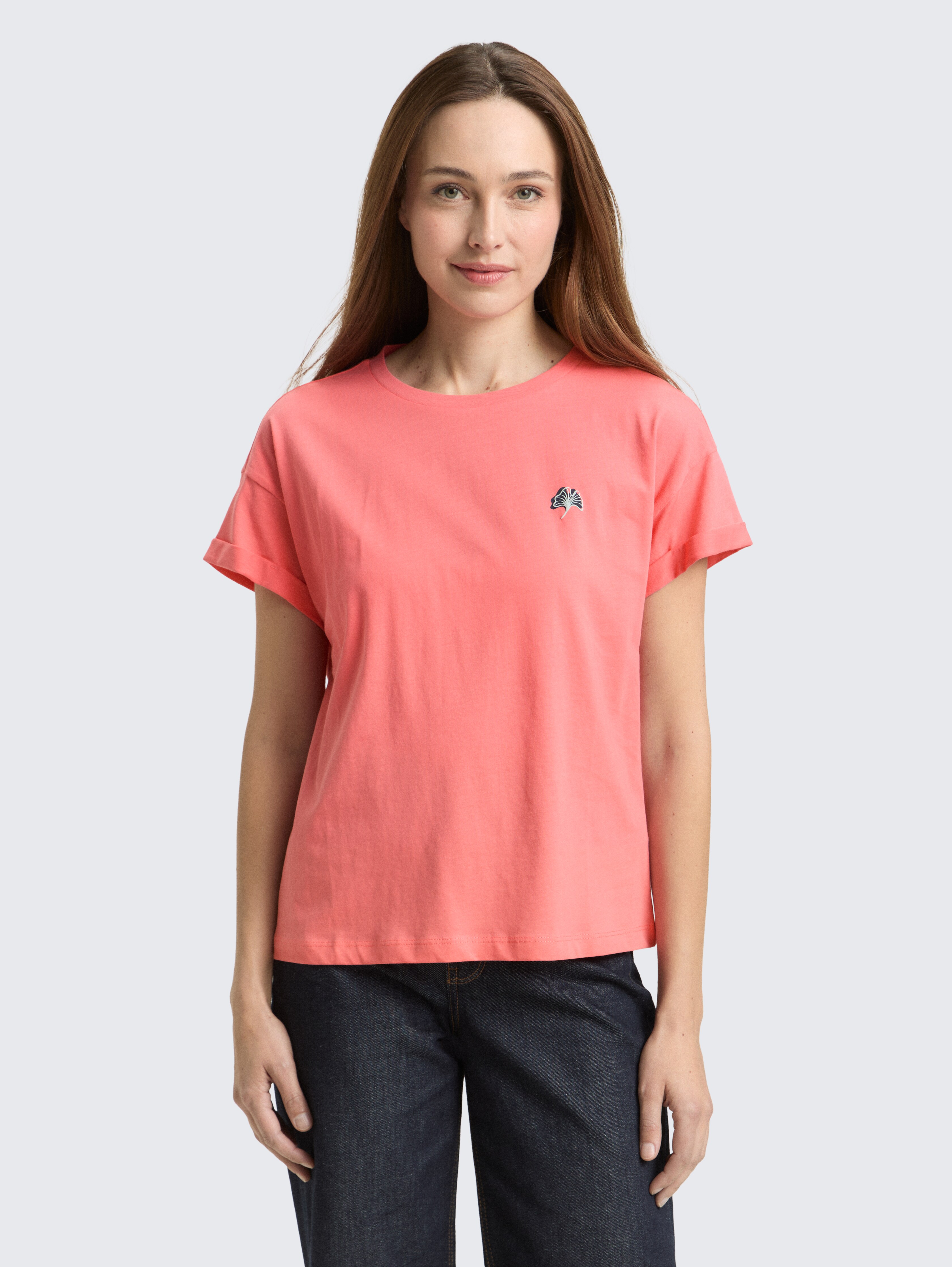 T-Shirt mit Stickerei von Women, soft coral pink