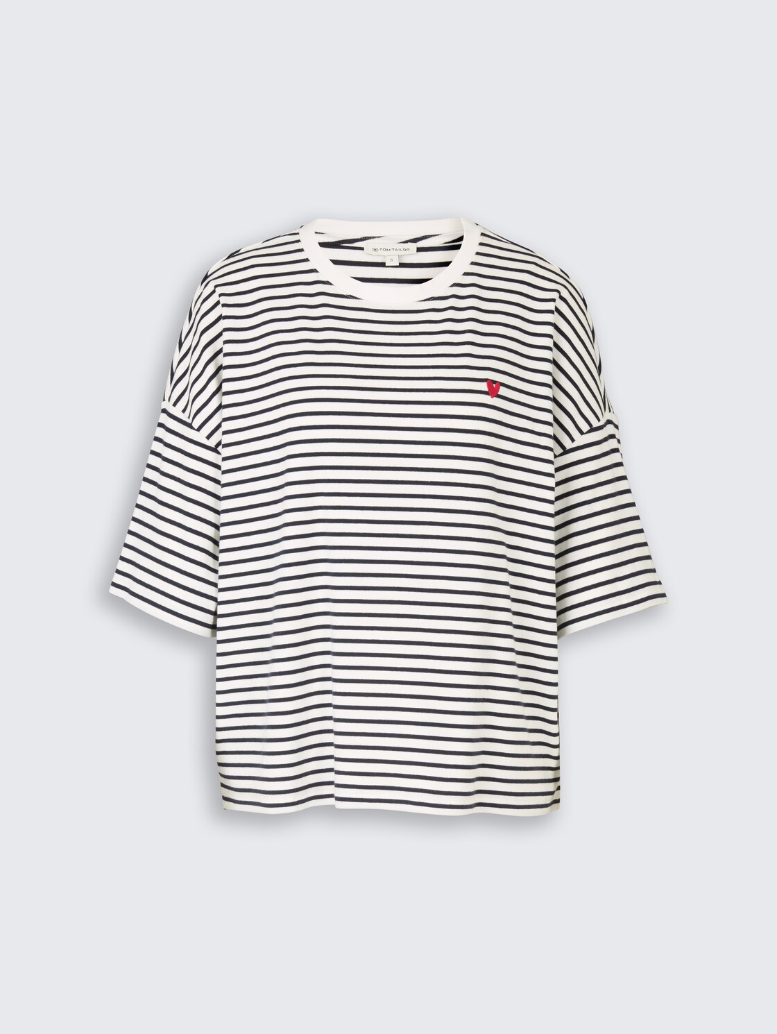 Oversize T-Shirt mit Streifenmuster - offwhite navy blue stripe - Vorder-Produkt-Ansicht