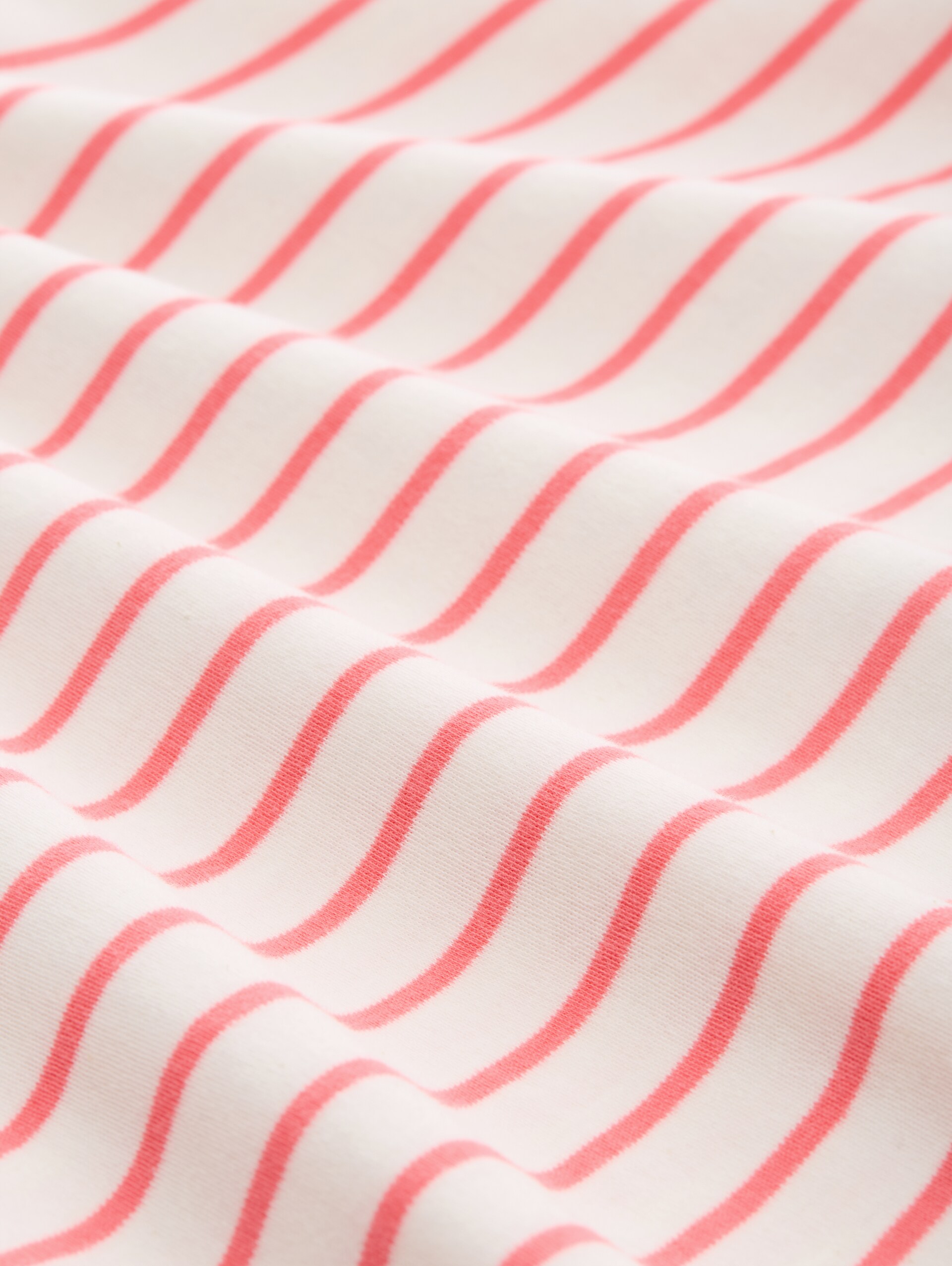 Oversized T-shirt with striped pattern - white coral irregular stripe - Material view