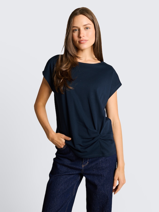 T-shirt with knot detail by Women, sky captain blue