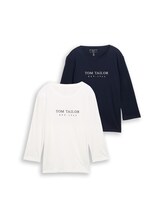 Ausgewählt, Langarmshirt im 2er-Pack von Tom Tailor, blau