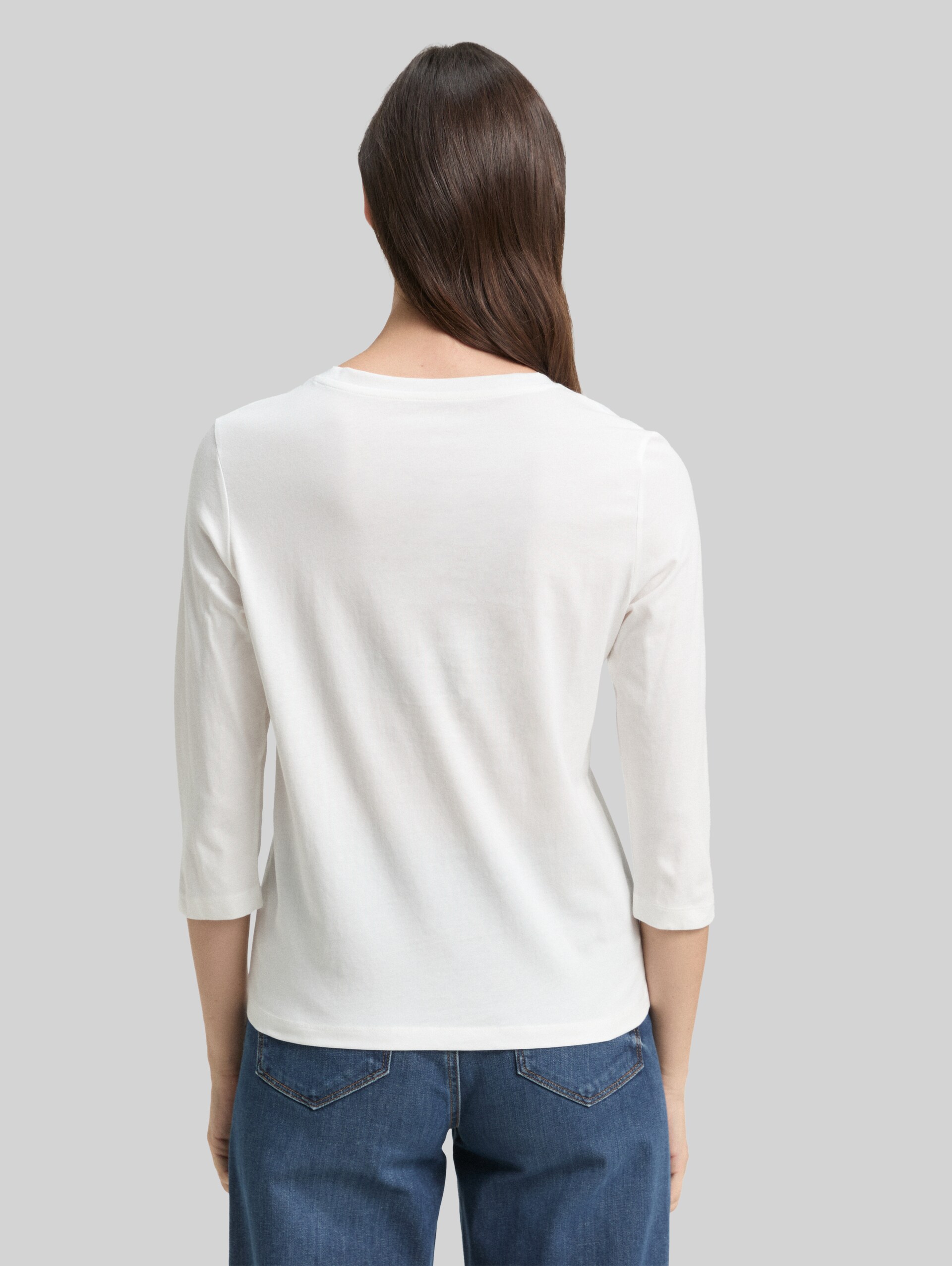 Long-sleeved shirt in a pack of 2 - sky captain blue - Neckline model-back view