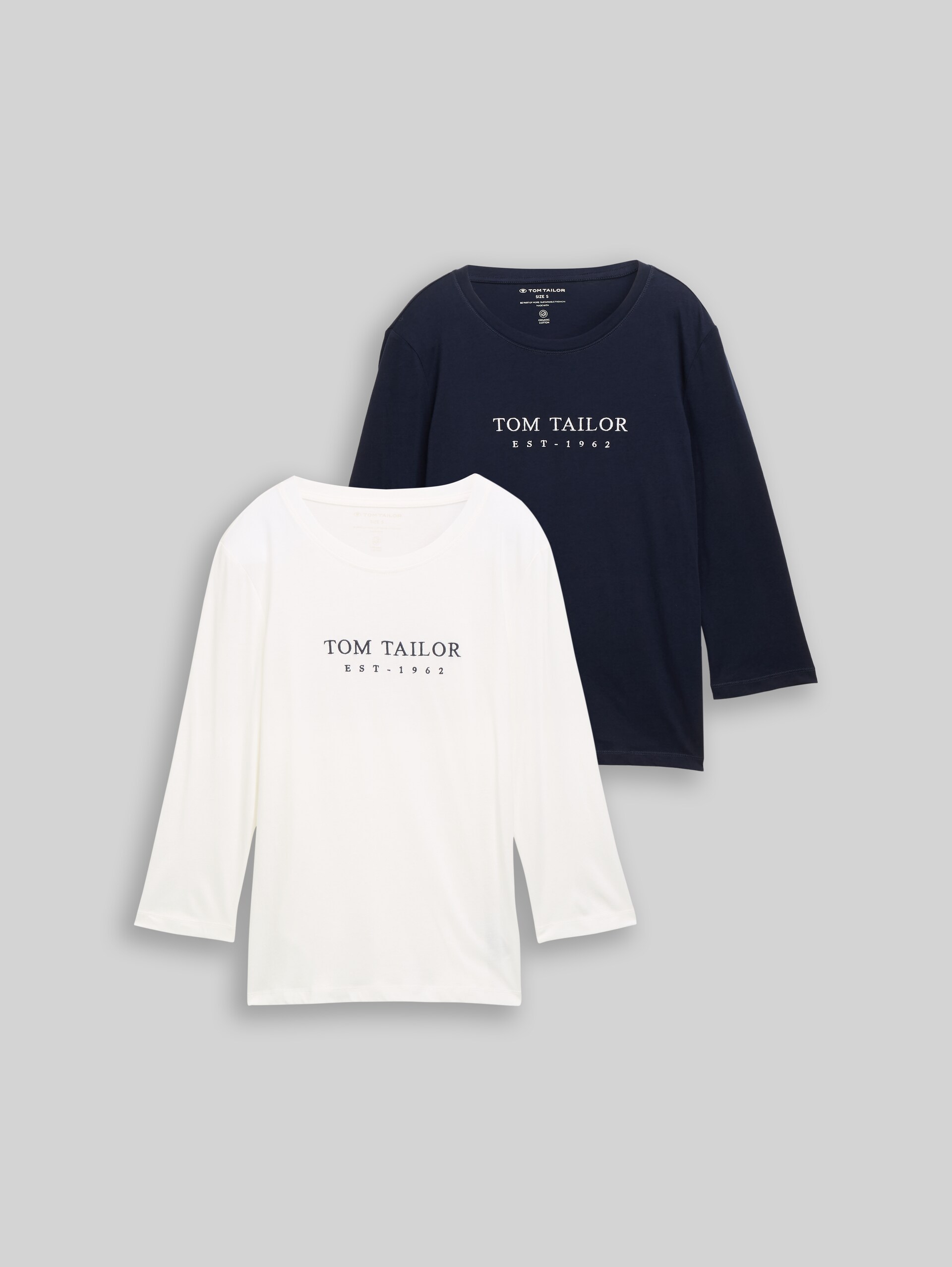 Long-sleeved shirt in a pack of 2 - sky captain blue - Front product view