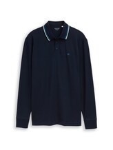 Geselecteerd, Polo met lange mouwen en logoprint door Tom Tailor, blauw