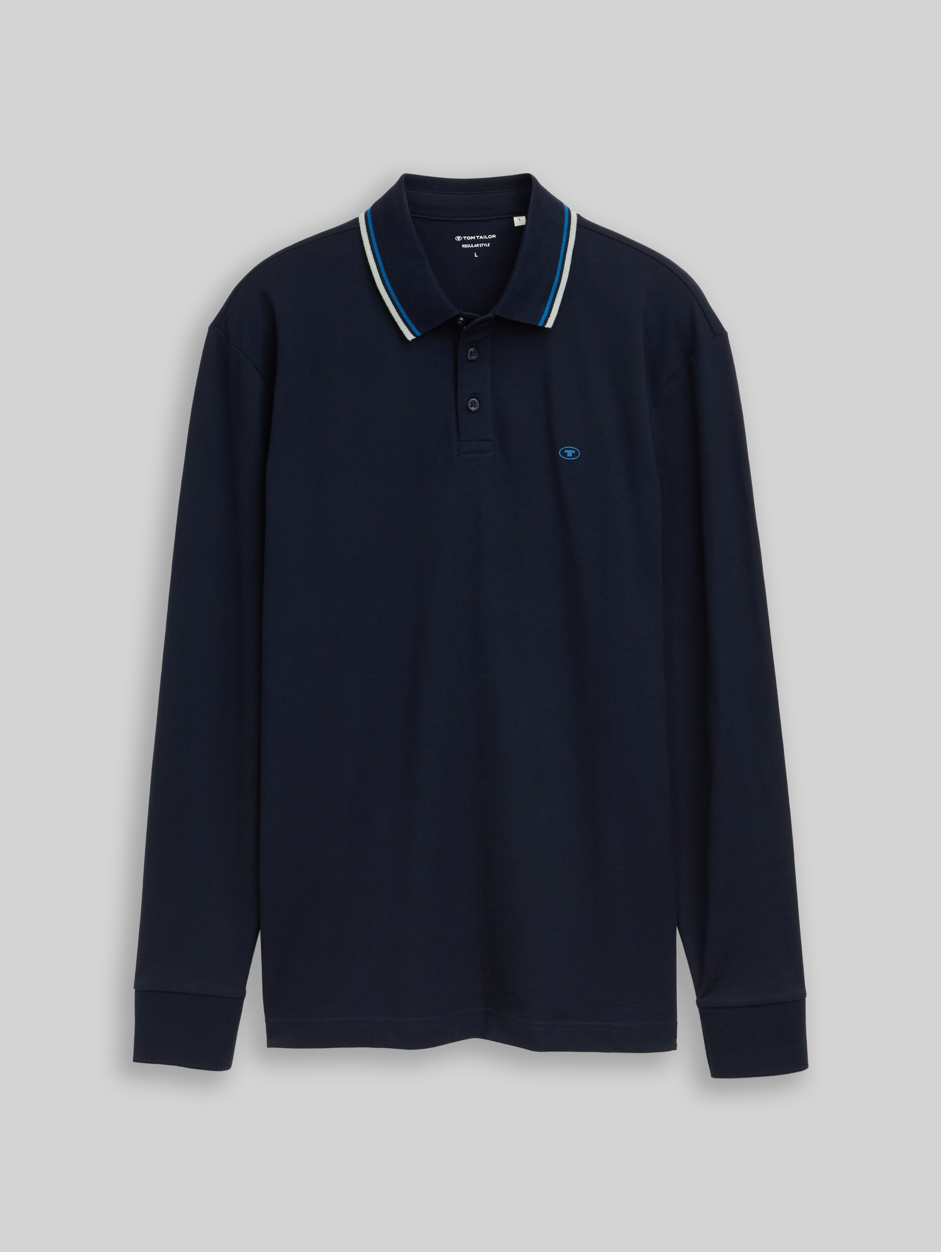 Polo met lange mouwen en logoprint - sky captain blue