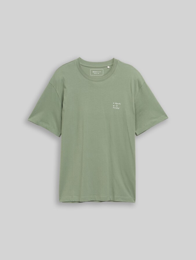 Relaxed Fit T-Shirt aus Baumwolle von Denim Male, Sea Spray