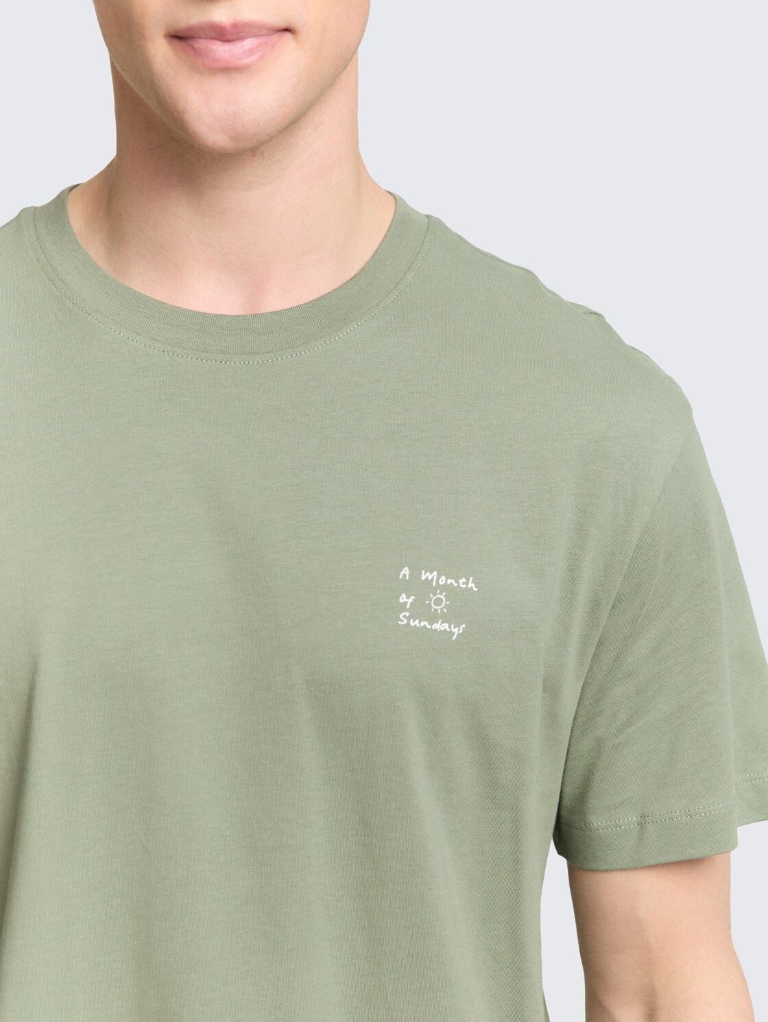 Relaxed Fit T-Shirt aus Baumwolle - Sea Spray - Detail-Model-Ansicht