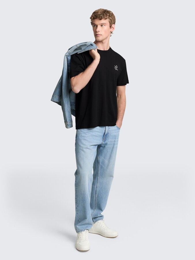 Relaxed Fit T-Shirt aus Baumwolle von Denim Male, Black