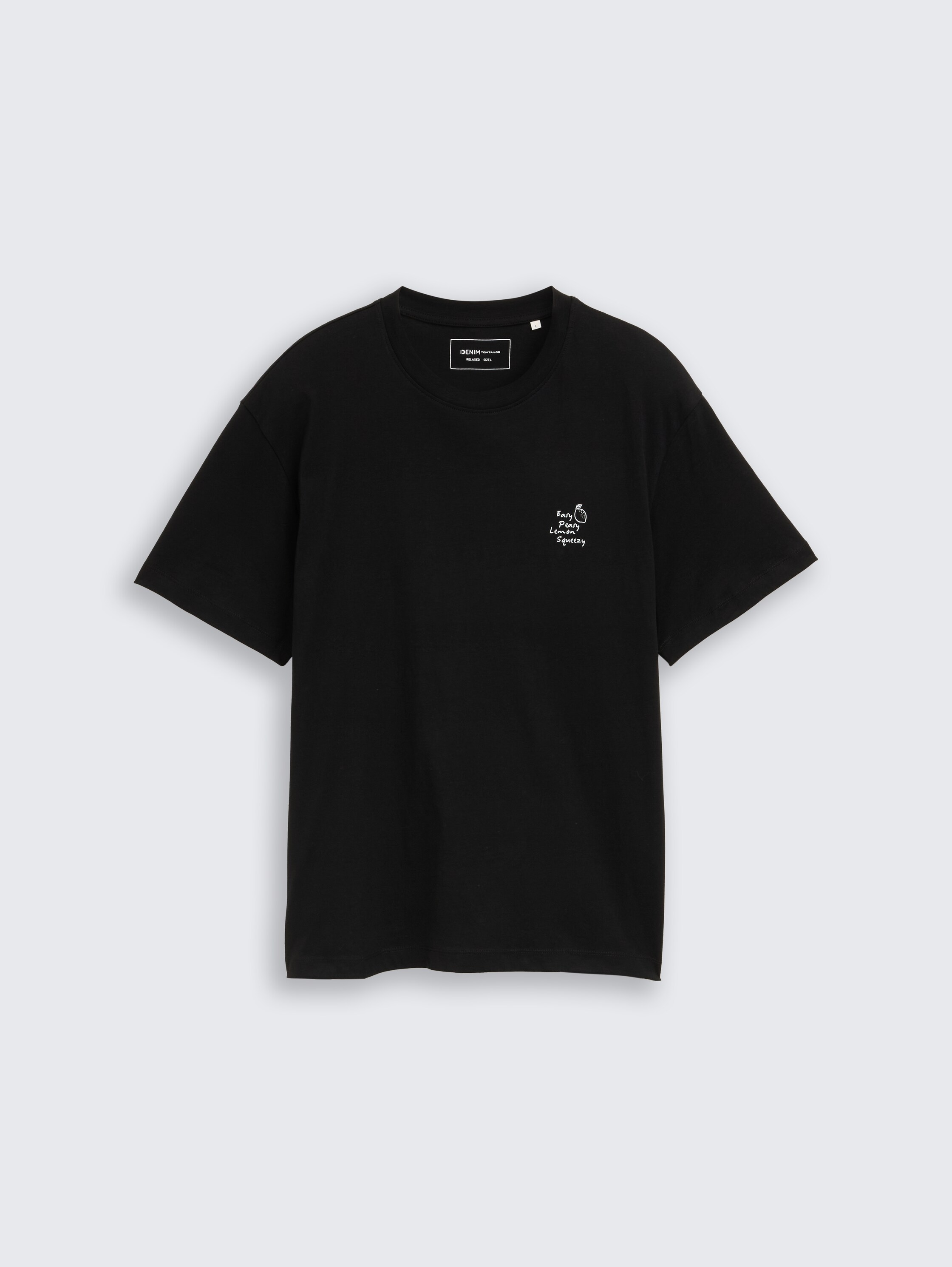 Relaxed Fit T-Shirt aus Baumwolle - Black - Vorder-Produkt-Ansicht