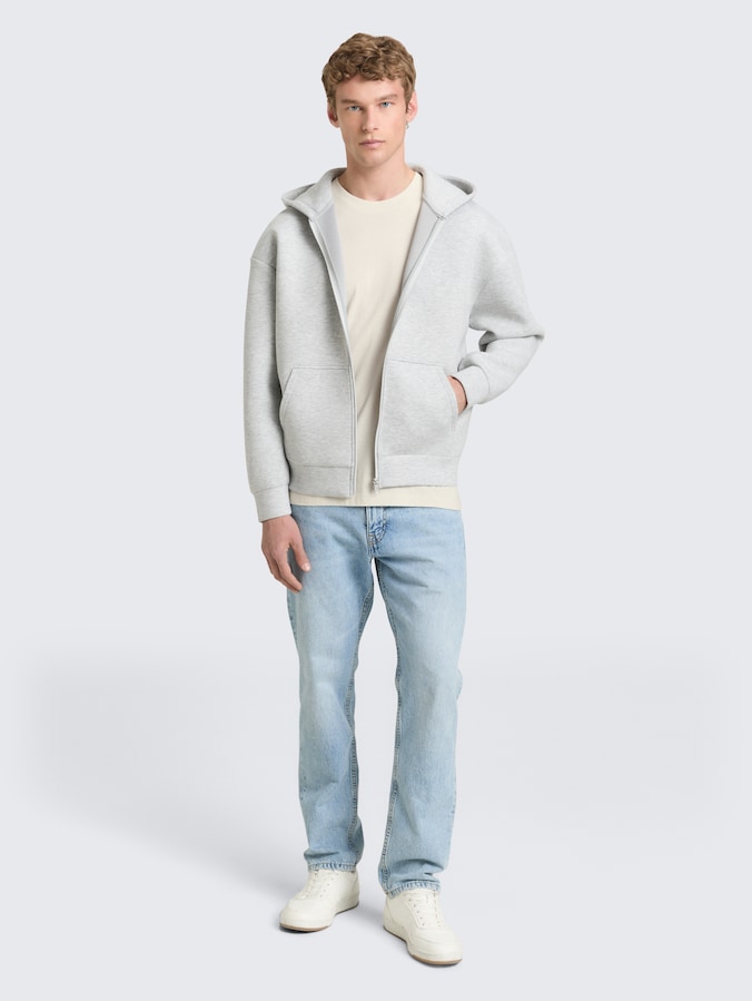 Relaxed Fit T-Shirt aus Baumwolle von Denim Male, greyish white