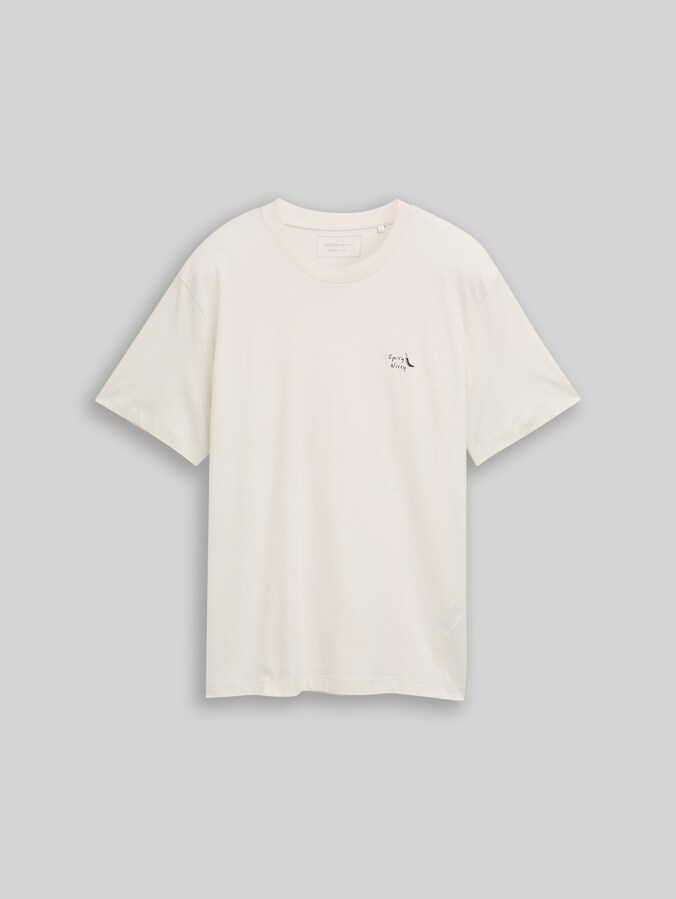 Relaxed Fit T-Shirt aus Baumwolle von Denim Male, greyish white