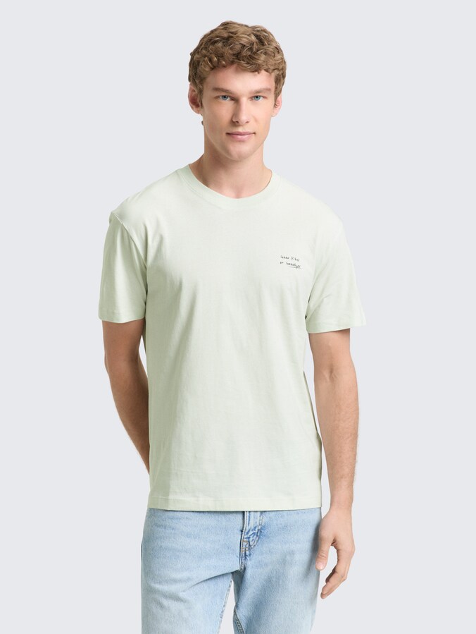 Relaxed Fit T-Shirt aus Baumwolle von Denim Male, frozen light mint