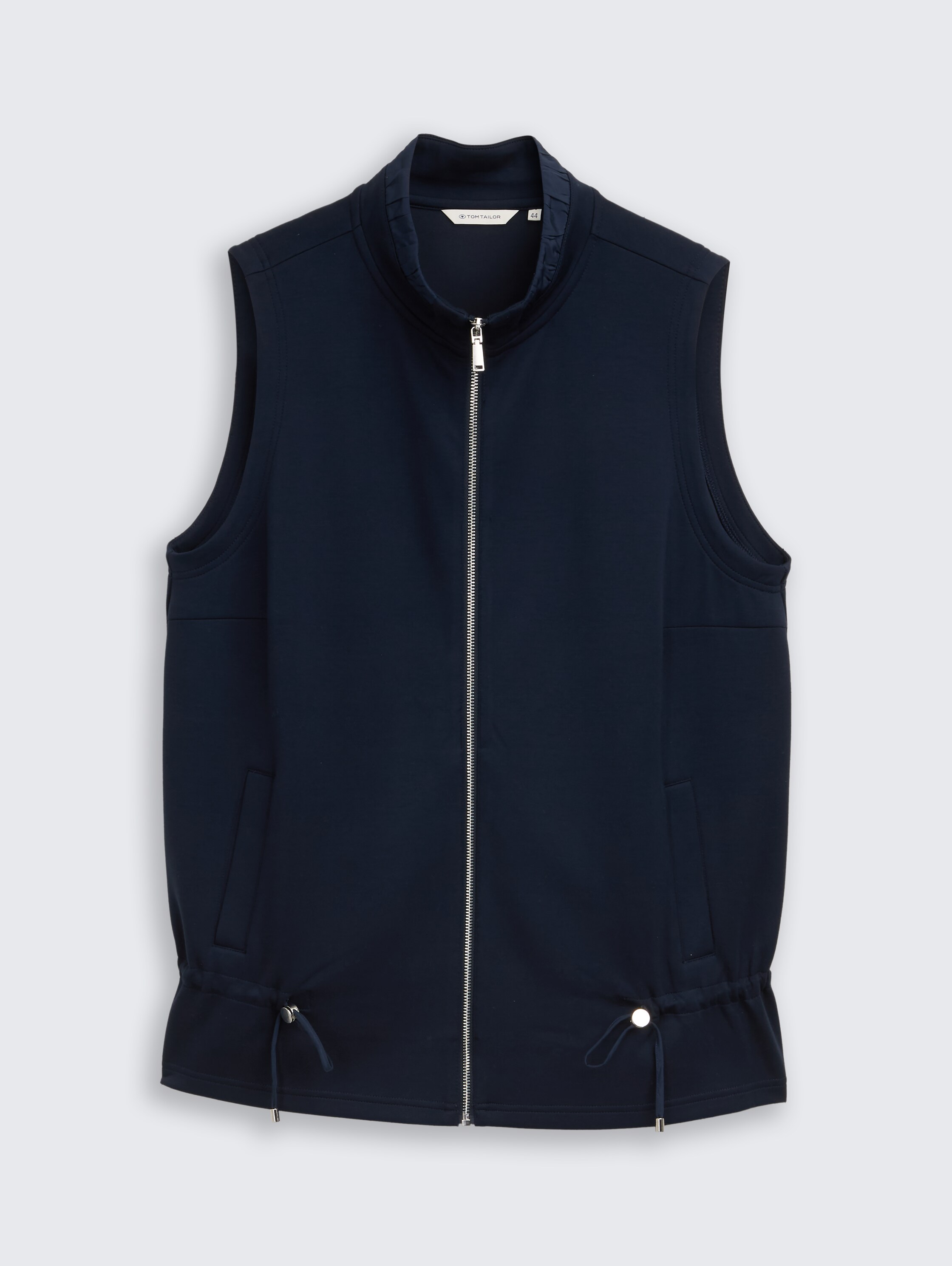 Plus Size - Scuba Sweatweste mit Stehkragen - sky captain blue - Vorder-Produkt-Ansicht