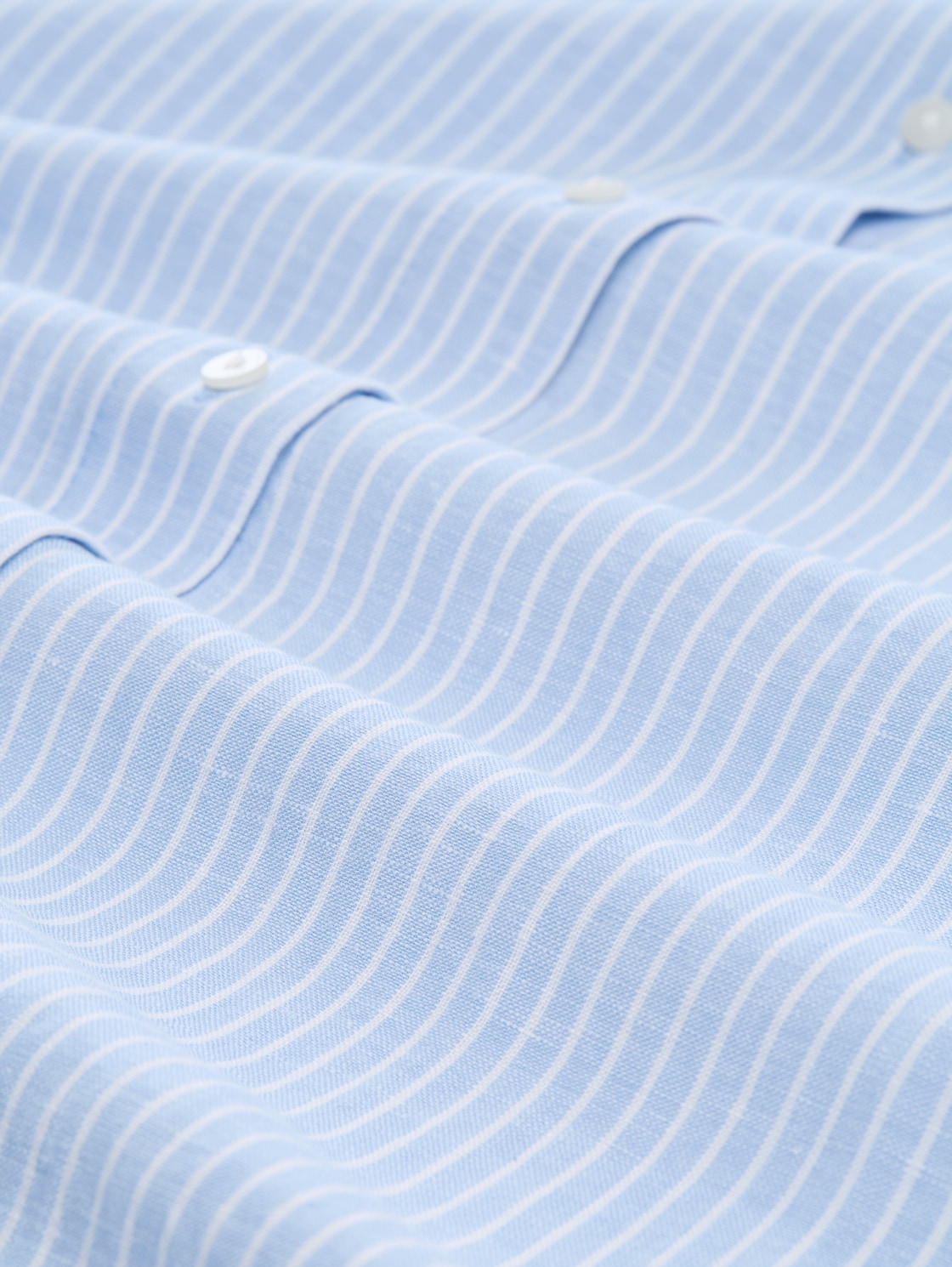 Plus Size - Blusenkleid mit Leinenanteil - fjord blue irregular stripe - Material-Ansicht