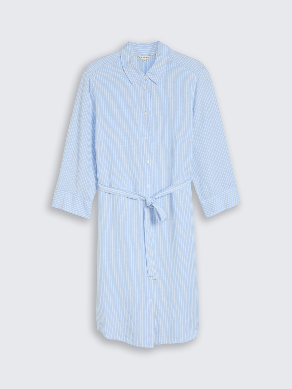 Plus Size - Blusenkleid mit Leinenanteil - fjord blue irregular stripe - Vorder-Produkt-Ansicht