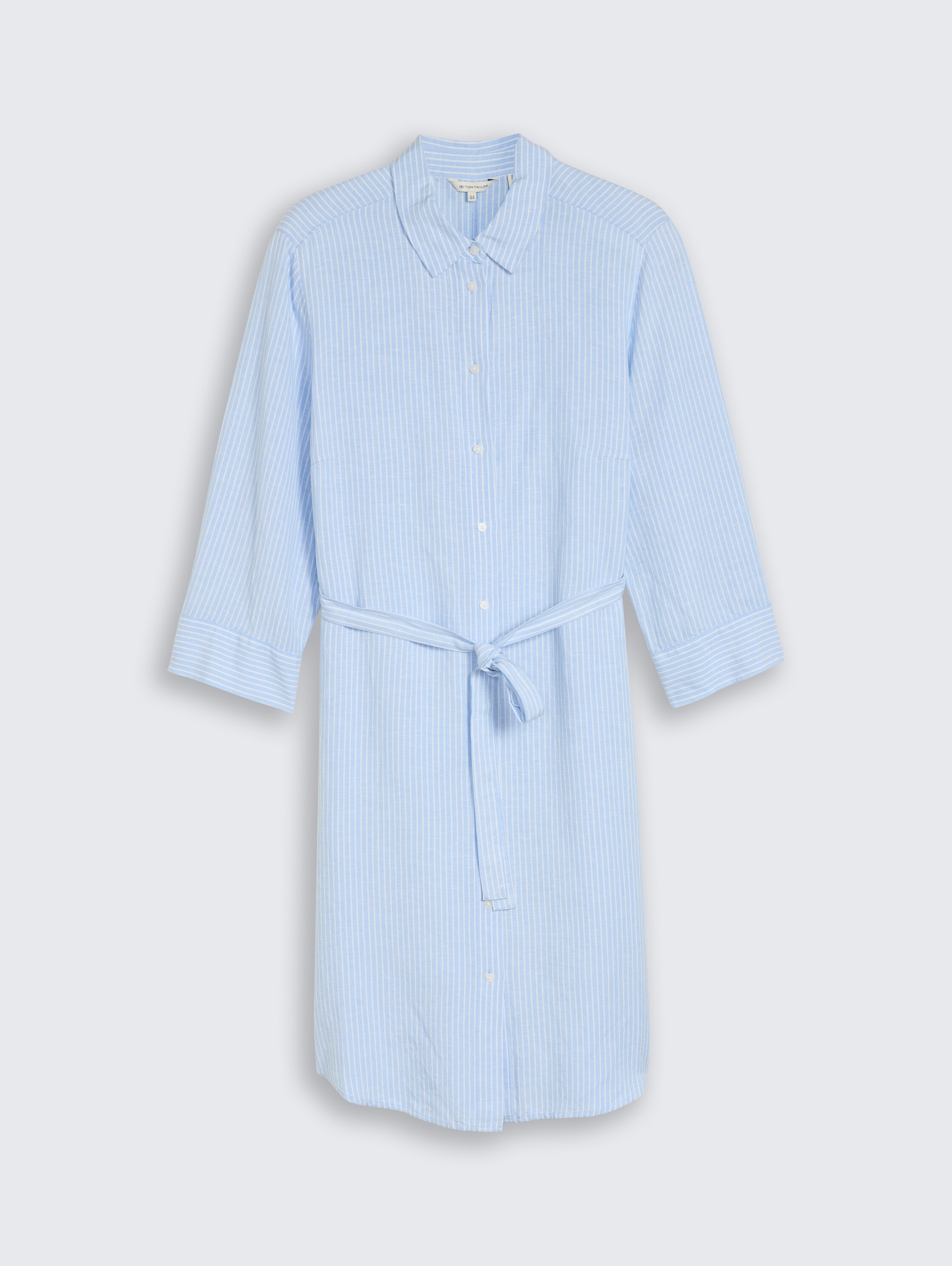 Plus Size - blouse dress with linen blend - fjord_blue_irregular_stripe - 