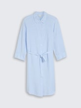 Plus Size - Robe chemisier avec une partie en lin - fjord blue irregular stripe - Vue de face du produit