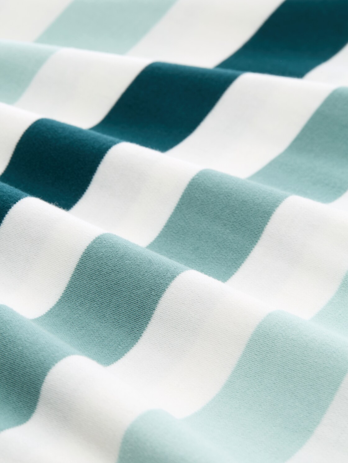 Plus Size - T-Shirt aus Baumwolle - white mint bold stripe - Material-Ansicht