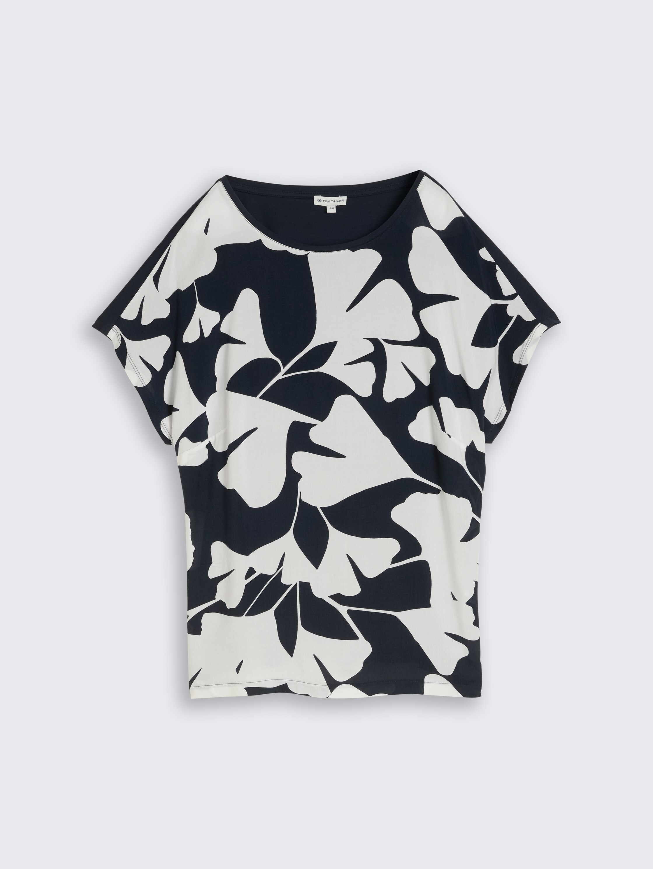 Plus Size - T-shirt in a mix of materials - big_navy_ginkgo - 