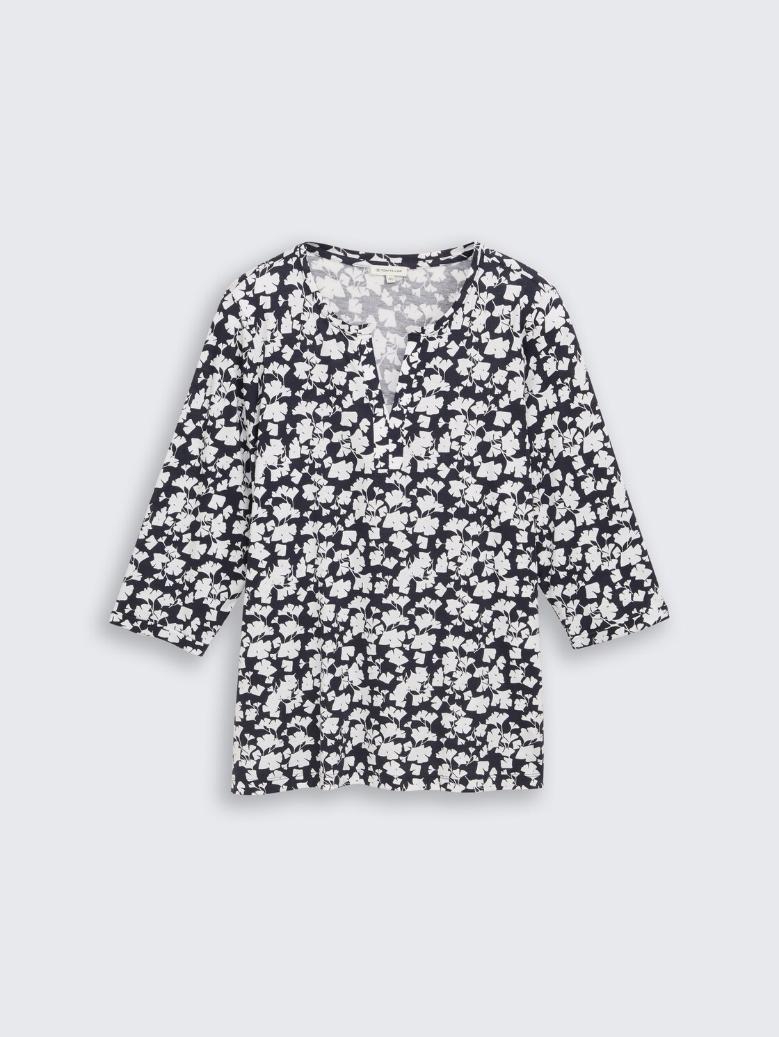 Plus Size - Langarmshirt mit Muster - blue ginkgo minimal - Vorder-Produkt-Ansicht