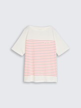 Plus Size - T-Shirt mit Streifenmuster - Whisper White - Vorder-Produkt-Ansicht