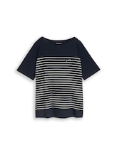 Ausgewählt, Plus Size - T-Shirt mit Streifenmuster von Tom Tailor, blau