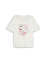 Ausgewählt, Plus Size - T-Shirt mit Print von Tom Tailor, weiß