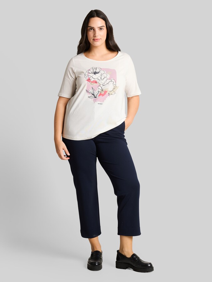 Plus Size - T-Shirt mit Print von Women Plus Size, Whisper White