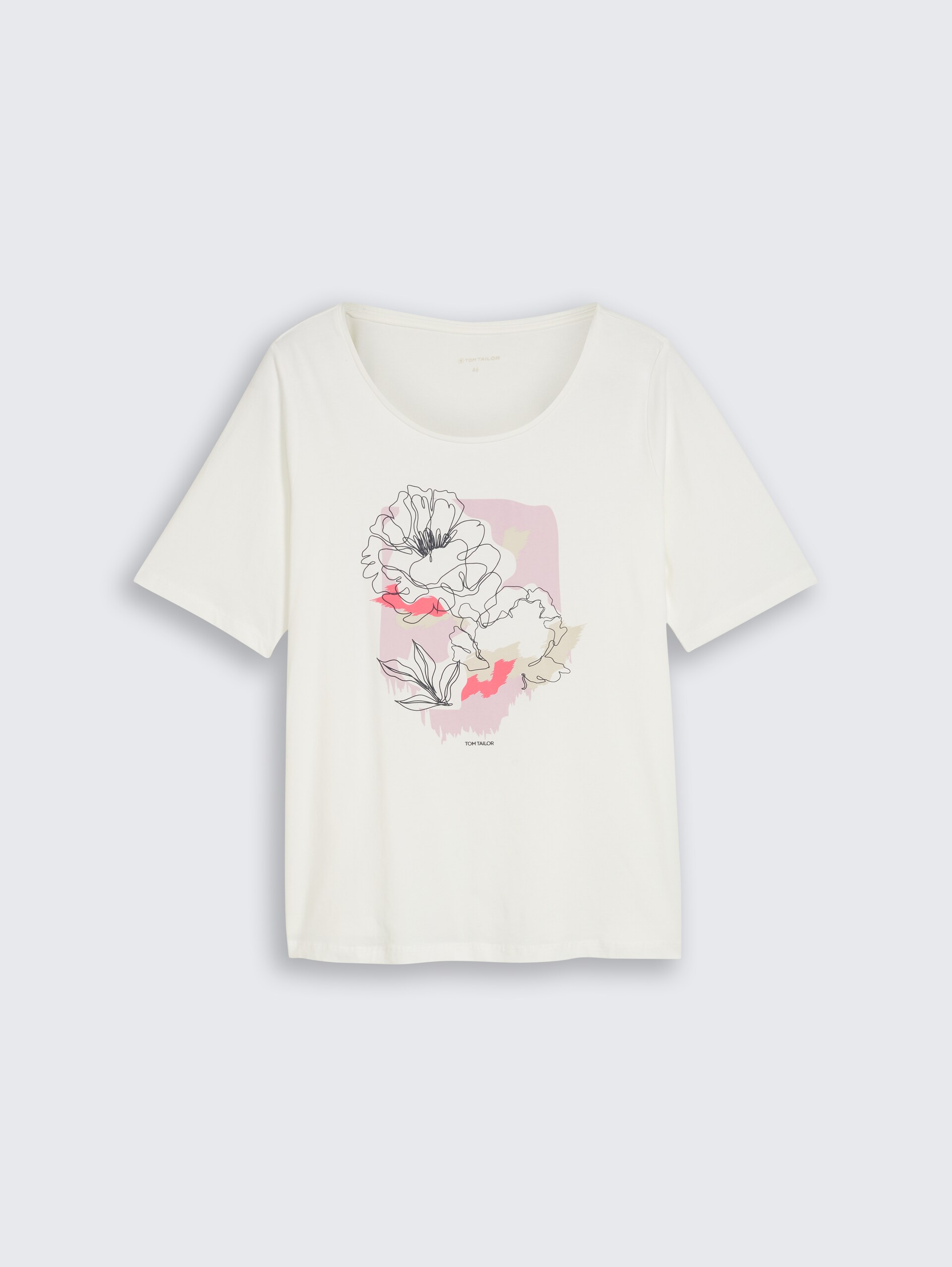 Plus Size - T-Shirt mit Print - Whisper White - Vorder-Produkt-Ansicht