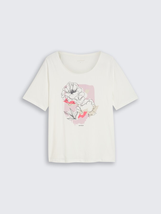 Plus Size - T-Shirt mit Print von Women Plus Size, Whisper White