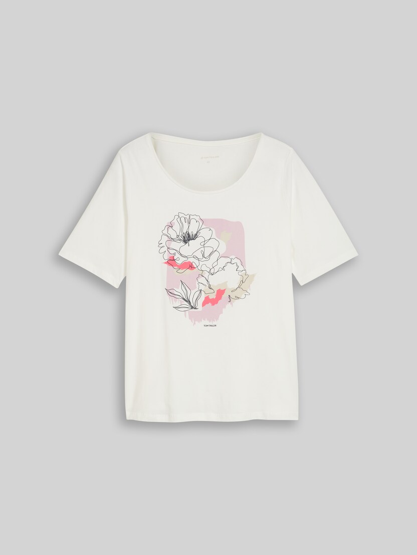 Plus Size - T-Shirt mit Print von Women Plus Size, Whisper White