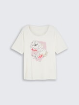 Plus Size - T-Shirt mit Print - Whisper White - Vorder-Produkt-Ansicht