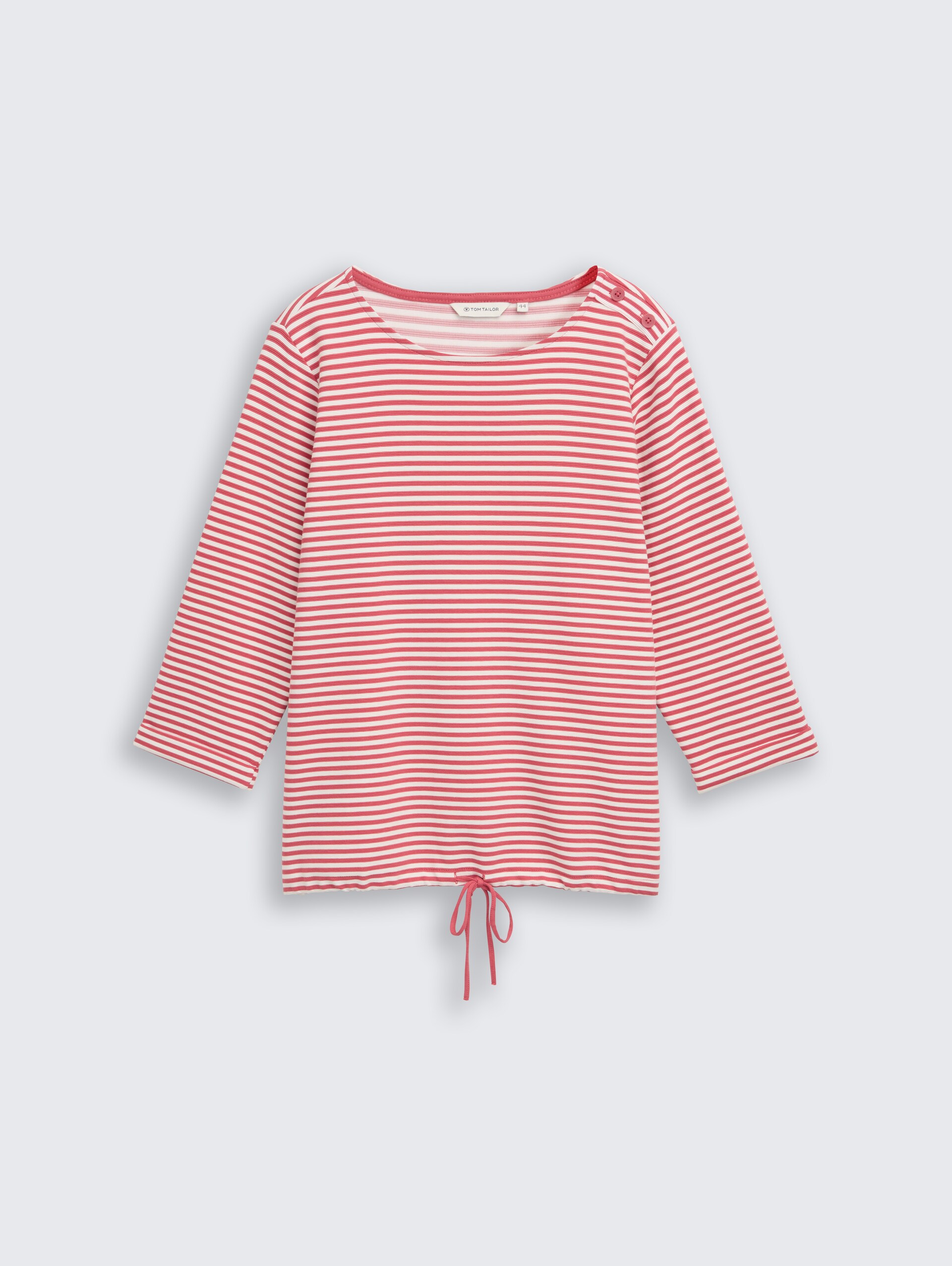 Plus Size - Langarmshirt mit Knopf-Details - pink offwhite regular stripe - Vorder-Produkt-Ansicht