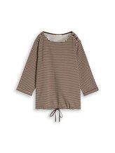 Geselecteerd, Plus Size - T-shirt met lange mouwen en knoopdetails door Tom Tailor, bruin