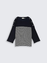 Shirt met lange mouwen en streeppatroon - navy blue offwhite stripe - Product vooraanzicht