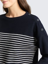 Shirt met lange mouwen en streeppatroon - navy blue offwhite stripe - Detailaanzicht model