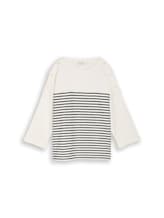 Sélectionné, T-shirt à manches longues à rayures par Tom Tailor, blanc