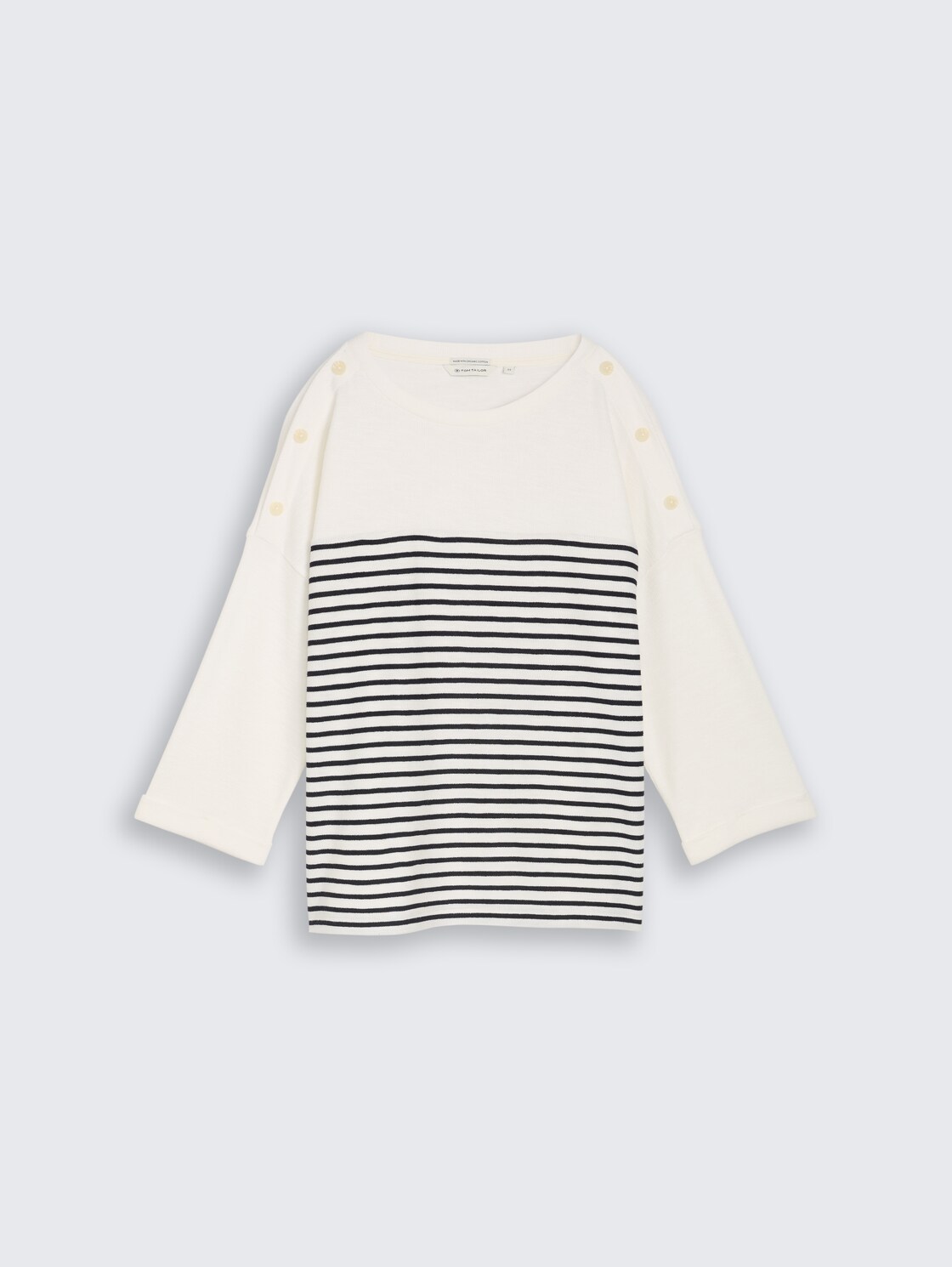 Langarmshirt mit Streifenmuster - offwhite navy blue stripe - Vorder-Produkt-Ansicht