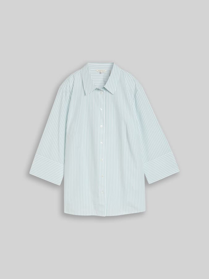 Plus Size - Chemise à rayures par Women Plus Size, blue haze white thin stripe
