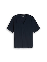 Ausgewählt, Plus Size - Crinkle Bluse mit V-Ausschnitt von Tom Tailor, blau